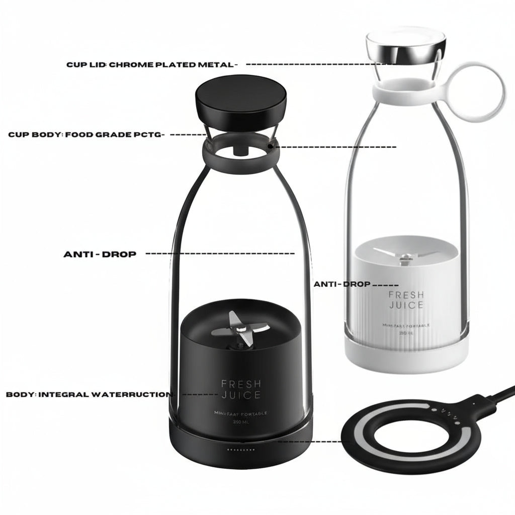 FreshJuz™ Taşınabilir Meyve Sıkacağı Blender 🍓 30 Saniyede Taze Meyve Suyu – Her Yerde!